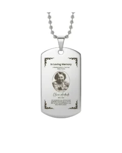 Personalised Laser Engraved Photo Pendant & Memorial Stainless Steel Necklace