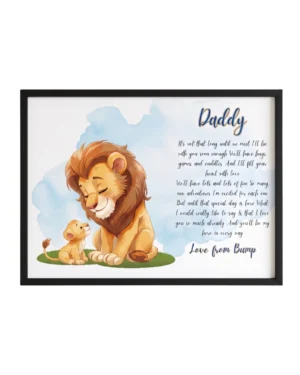 Personalised Daddy Poem Gift from Baby Bump – Black Acrylic Frame