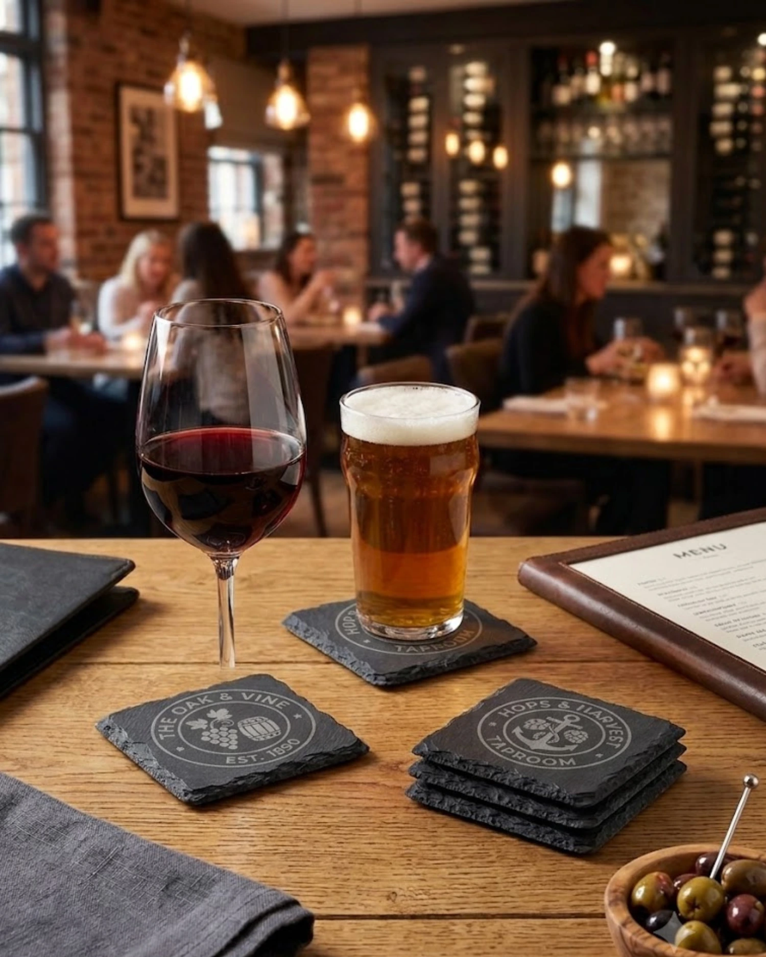 Bulk Engraved Natural Slate Coasters | Custom Business Logo - Image 5