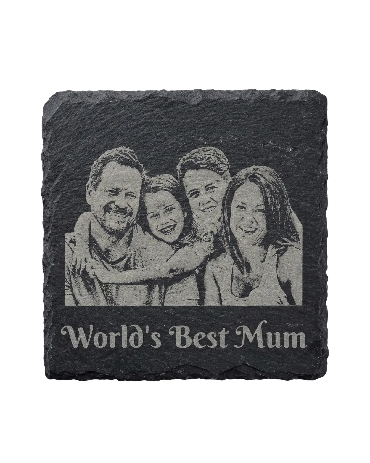Personalised Slate Coasters (Set of 4) – Custom Photo & Message Laser Engraved - Image 4