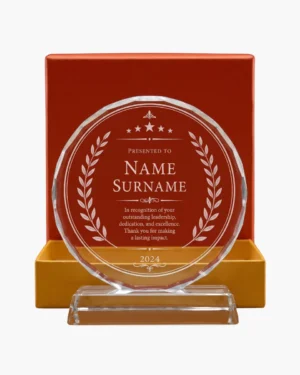 Personalised Crystal Glass Award with Custom Engraving